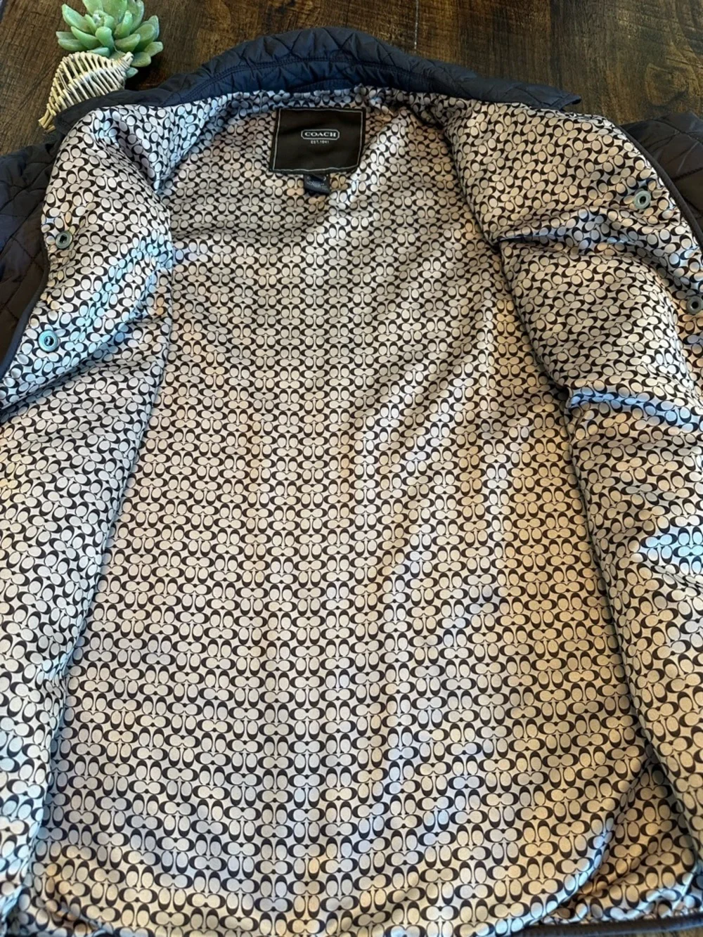 COACH | Dark Brown Quilted Lightweight Barn Jacket, Size M